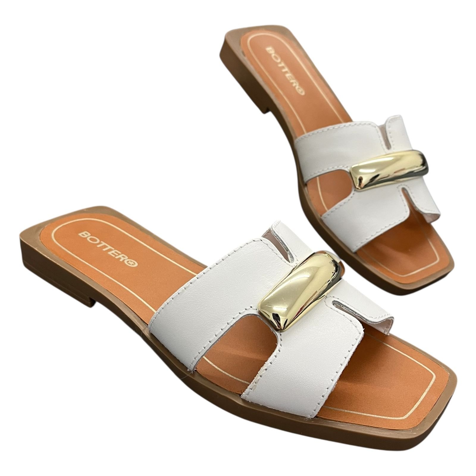 Sandália Rasteira Feminina Bottero Em Couro 368306 Branco 4