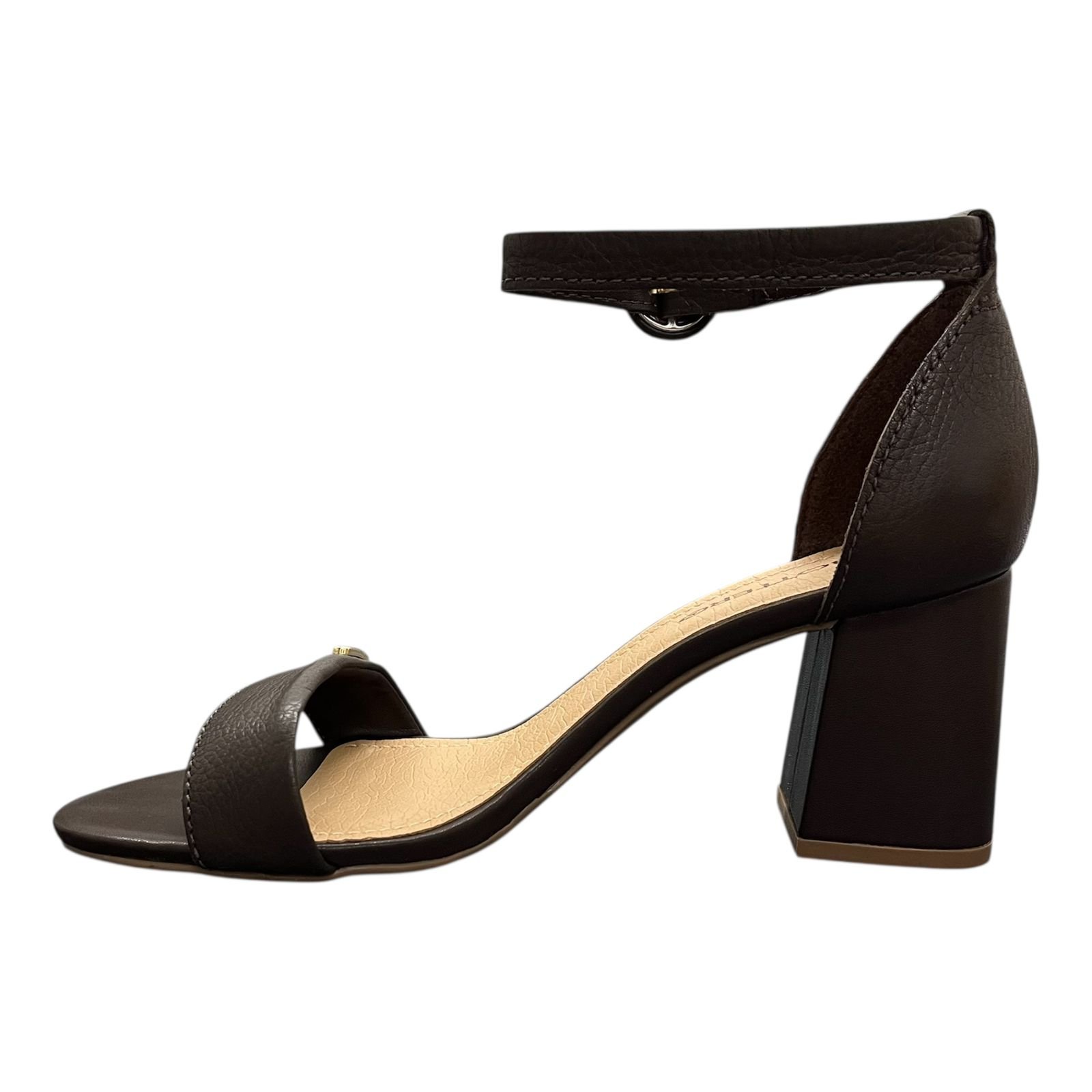 Sandália Feminina Salto Bloco Bottero Em Couro 372001 Café 5