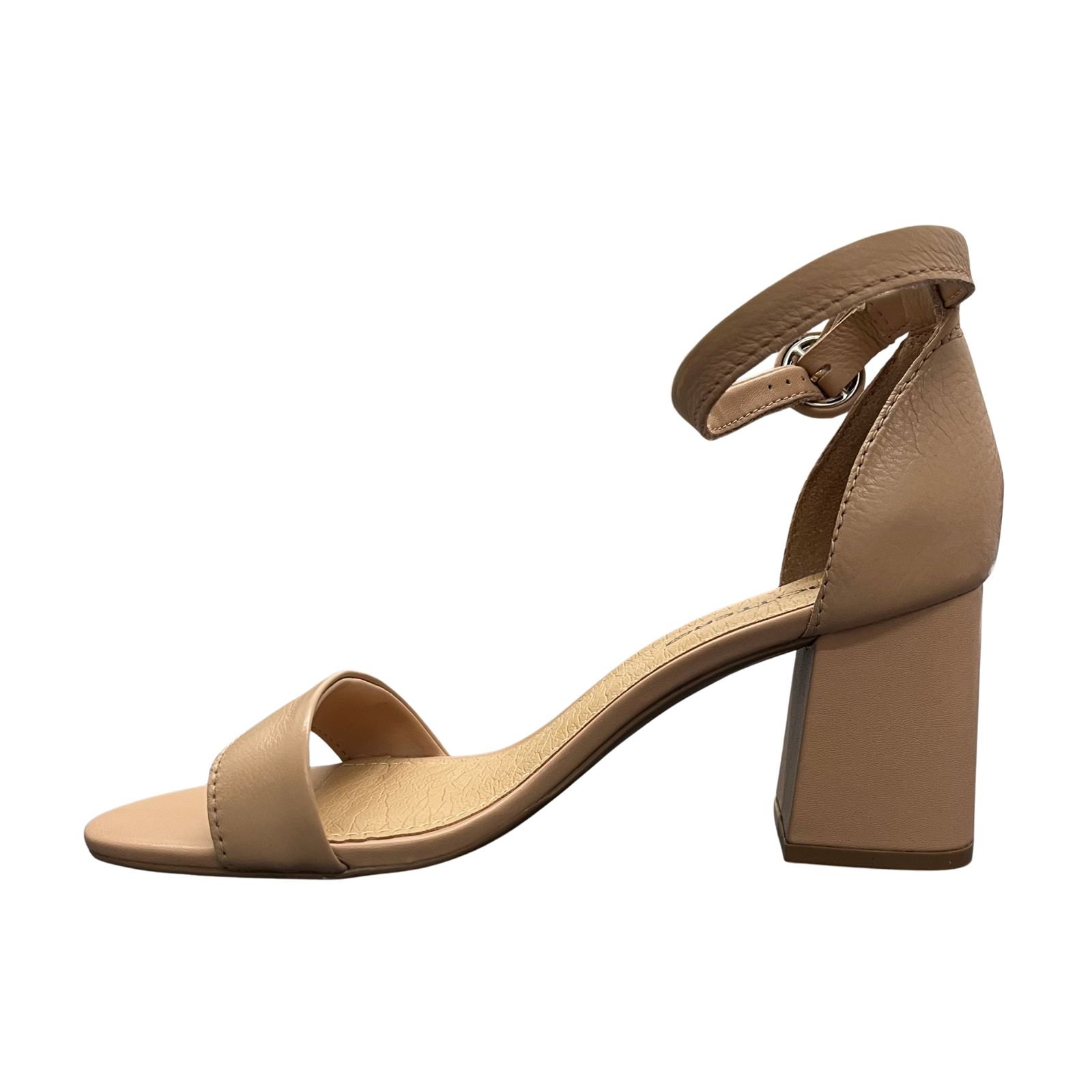 Sandália Feminina Salto Bloco Bottero Em Couro 372001 Bege 3