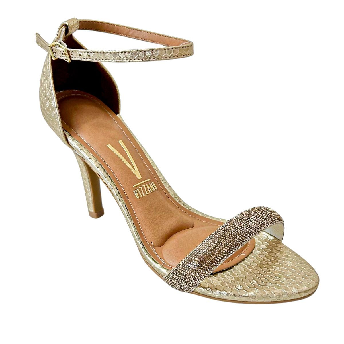 Sandália Metalizada Casual Feminino Vizzano 62491103 Dourado