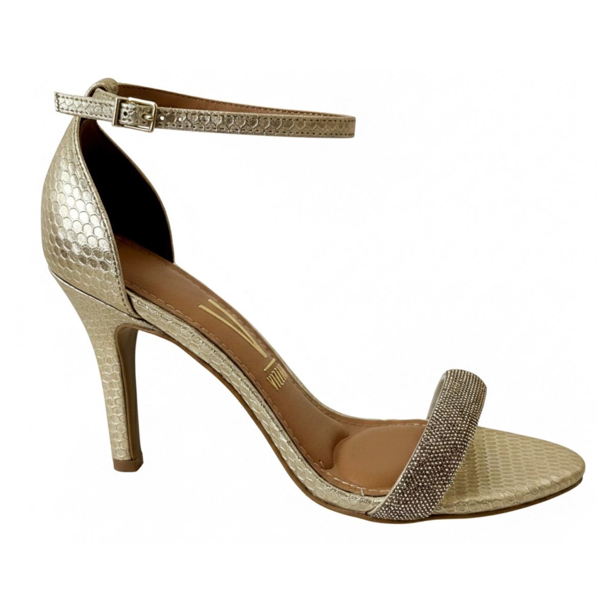 Sandália Metalizada Casual Feminino Vizzano 62491103 Dourado Dourado 2