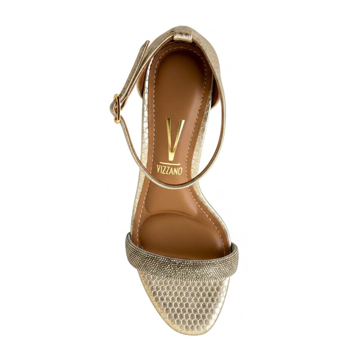 Sandália Metalizada Casual Feminino Vizzano 62491103 Dourado Dourado 4