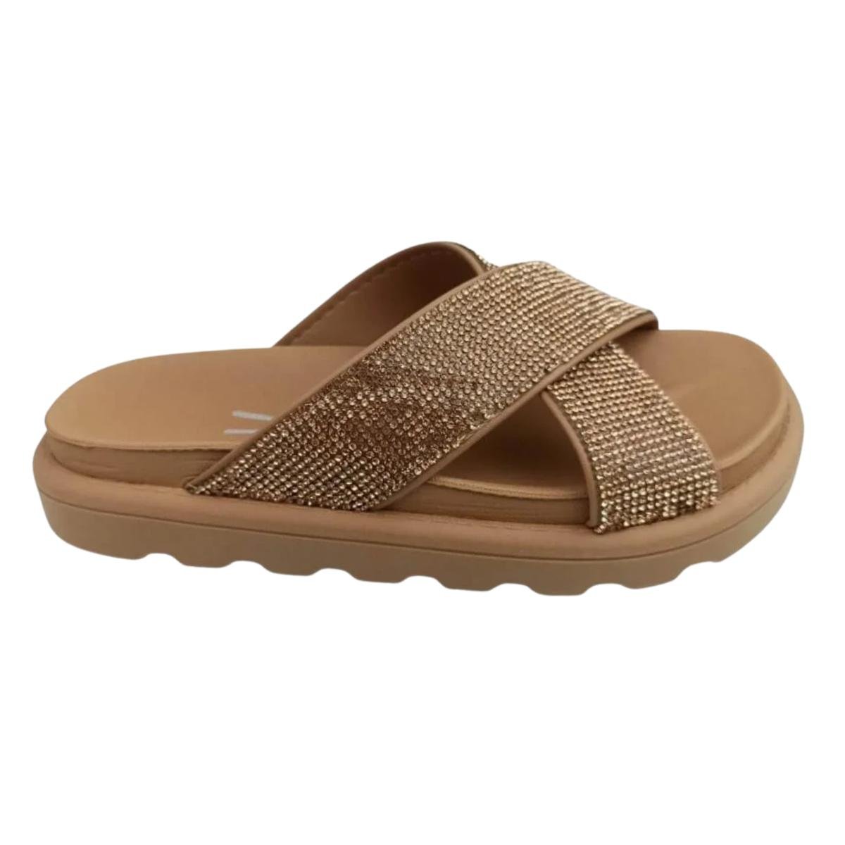 Papete Strass Flatform Casual Feminino Vizzano 6459.122 Nude Nude 2