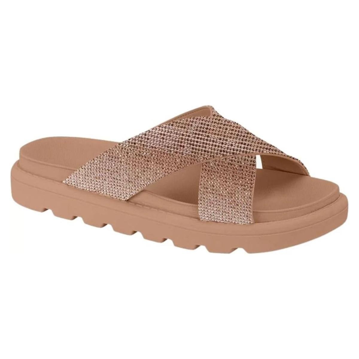 Papete Strass Flatform Casual Feminino Vizzano 6459.122 Nude