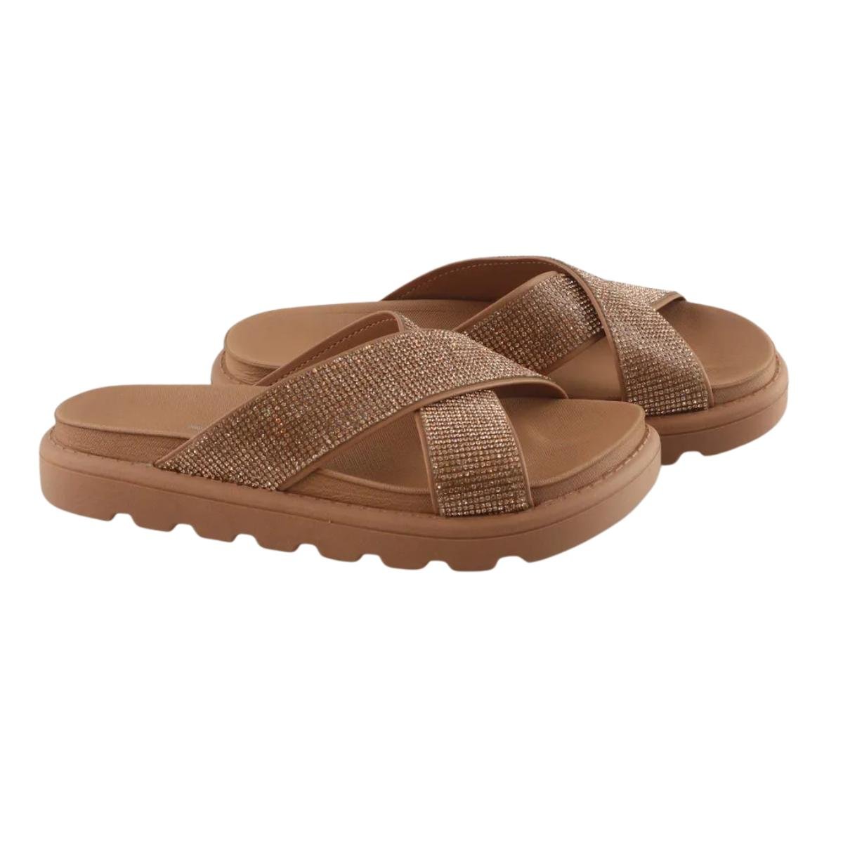 Papete Strass Flatform Casual Feminino Vizzano 6459.122 Nude Nude 5