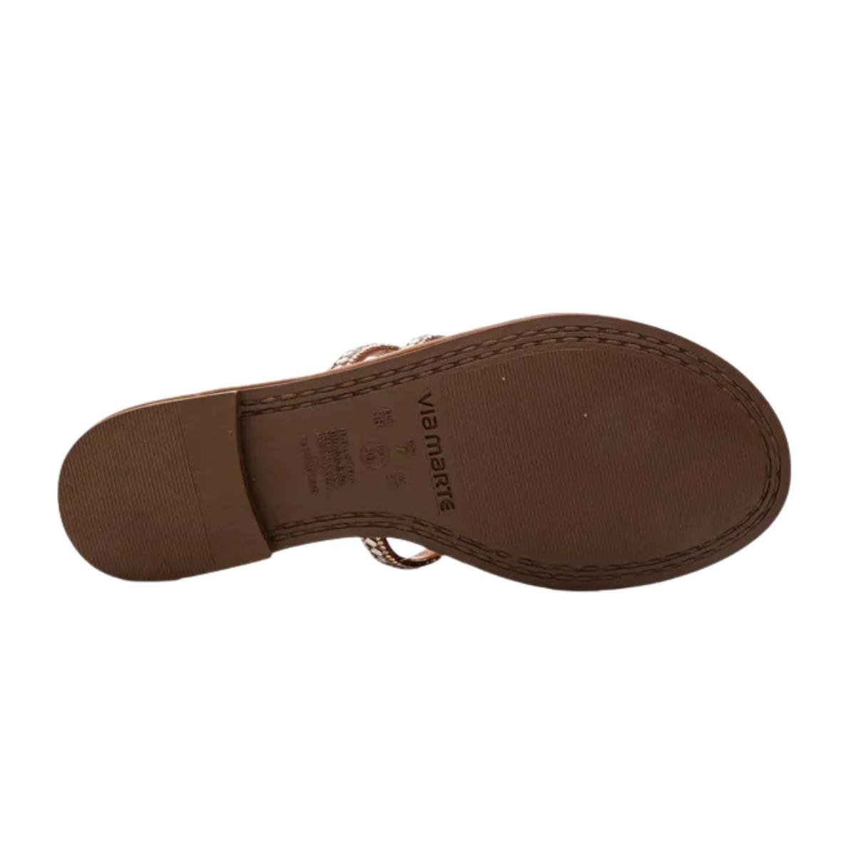 Sandália Rasteirinha Casual Feminina Via Marte 30800401 Marrom Marrom 5