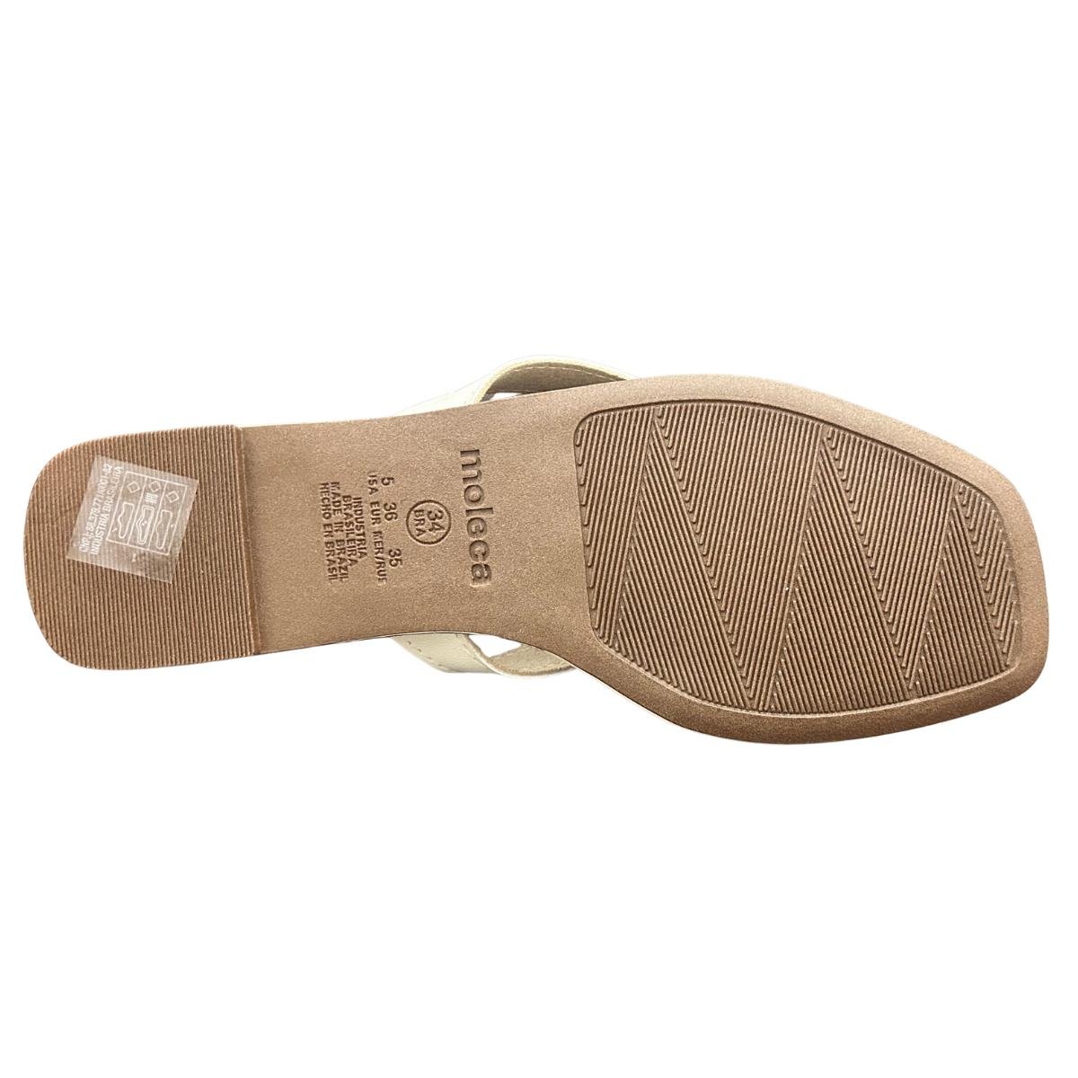 Chinelo Rasteira Slide Casual Feminino Moleca 5559102 Branco Branco 6
