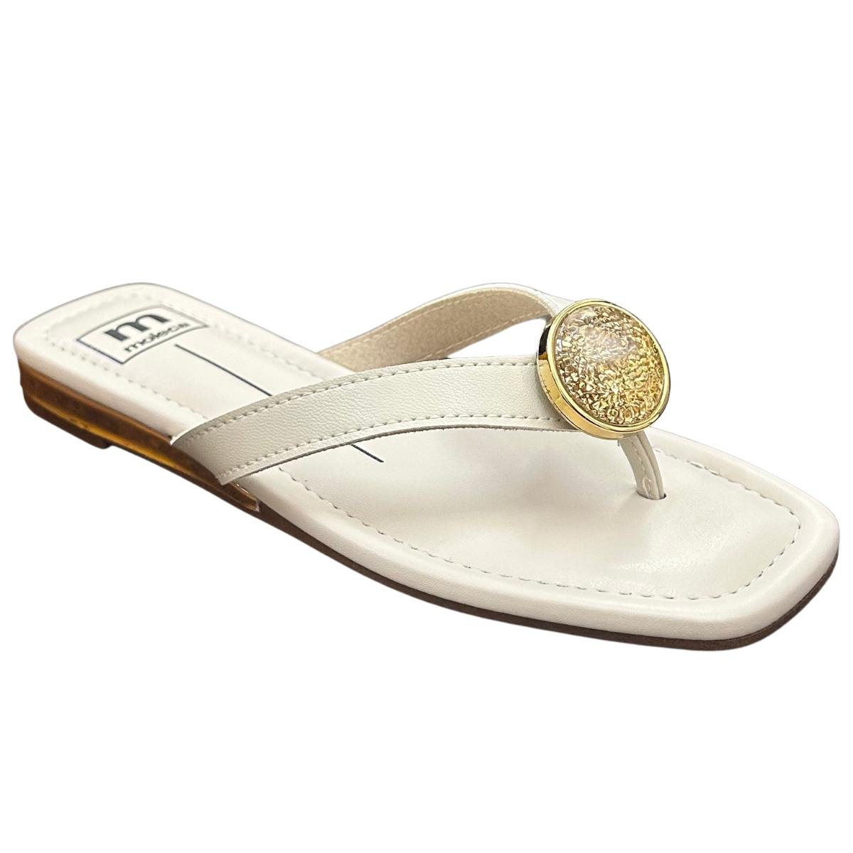 Chinelo Rasteira Slide Casual Feminino Moleca 5559102 Branco