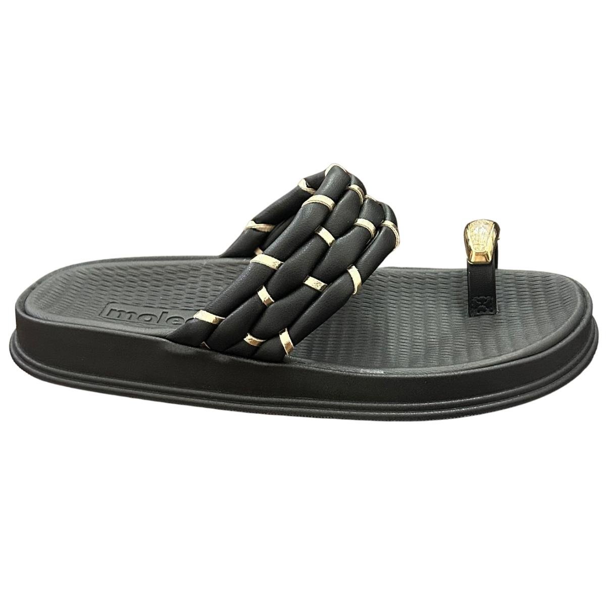 Sandália Papate Flatform Casual Feminino Moleca 5556111 Preto