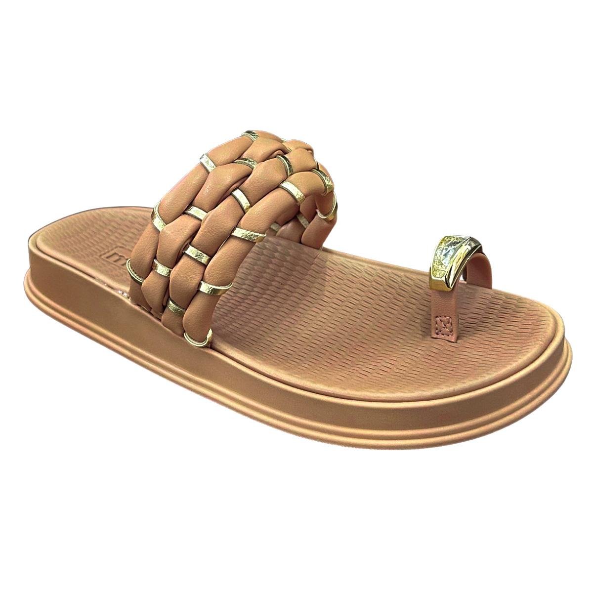 Sandália Papate Flatform Casual Feminino Moleca 5556111 Nude