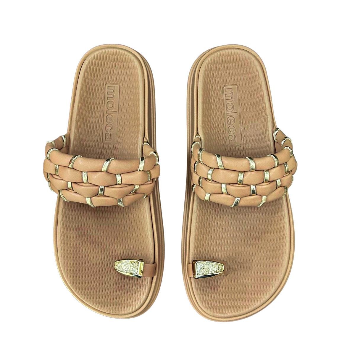 Sandália Papate Flatform Casual Feminino Moleca 5556111 Nude Nude 4