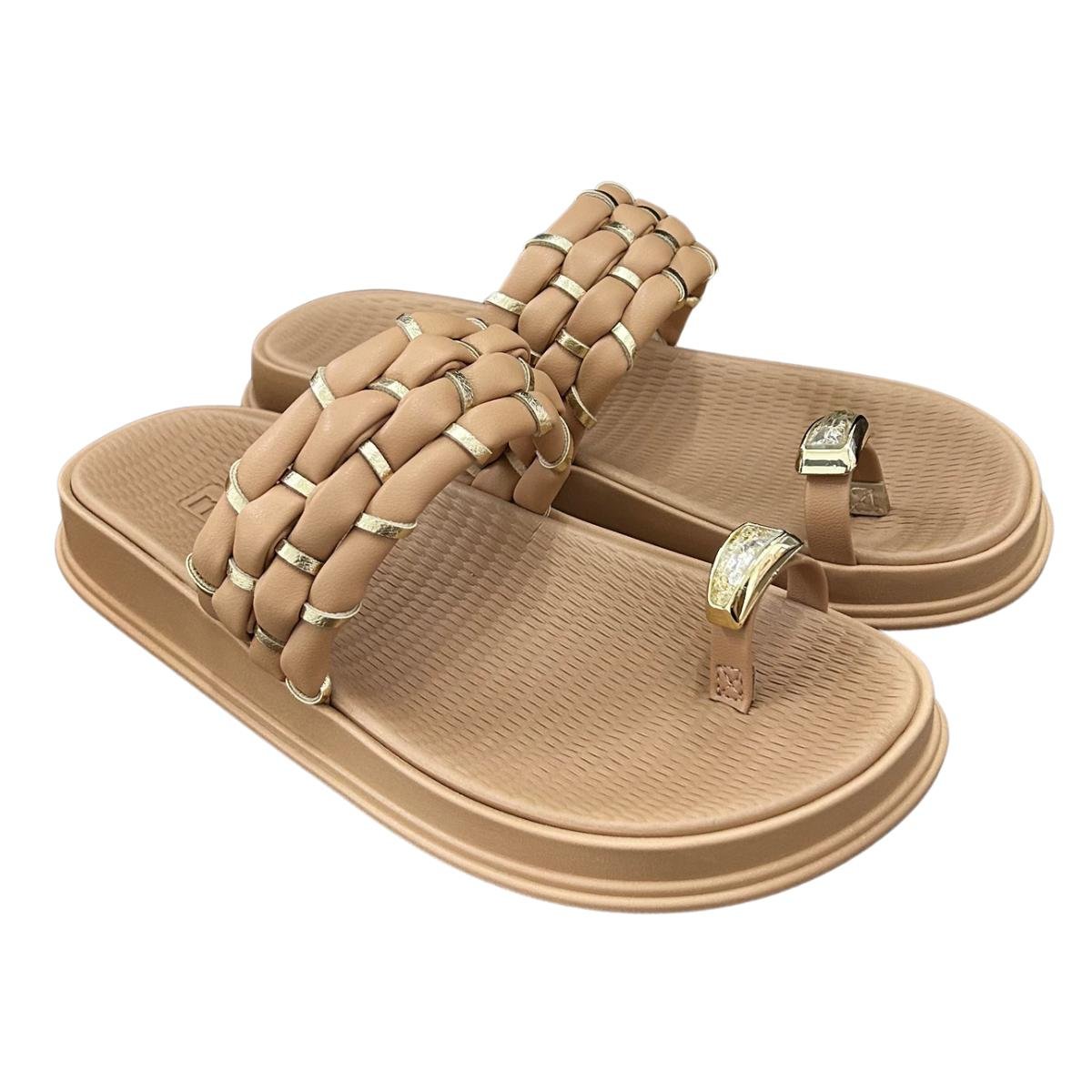 Sandália Papate Flatform Casual Feminino Moleca 5556111 Nude Nude 5