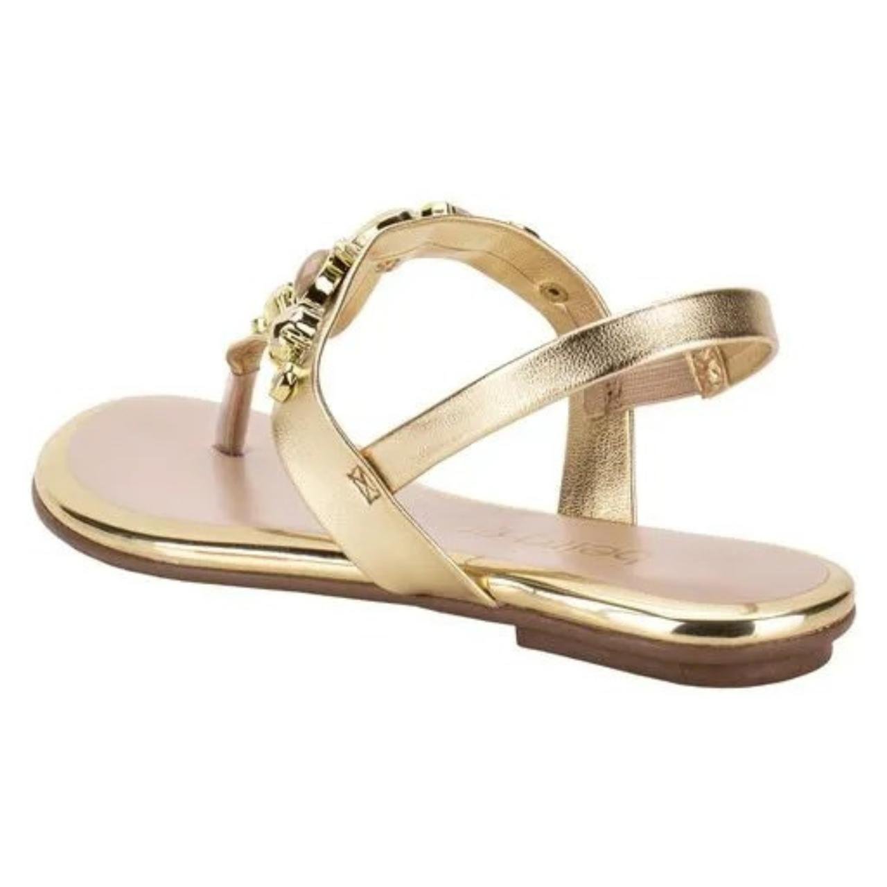 Sandália Rasteirinha Casual Feminina Beira Rio 8367631 Dourado Dourado 4
