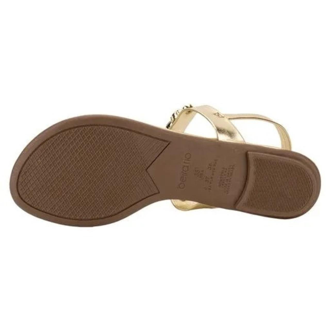 Sandália Rasteirinha Casual Feminina Beira Rio 8367631 Dourado Dourado 5