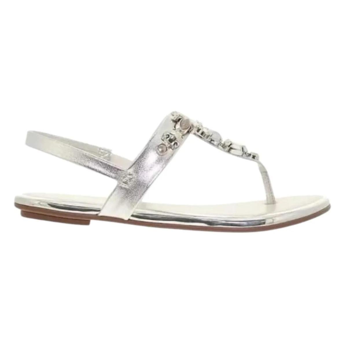 Sandália Rasteirinha Casual Feminina Beira Rio 8367631 Prata Prata 2