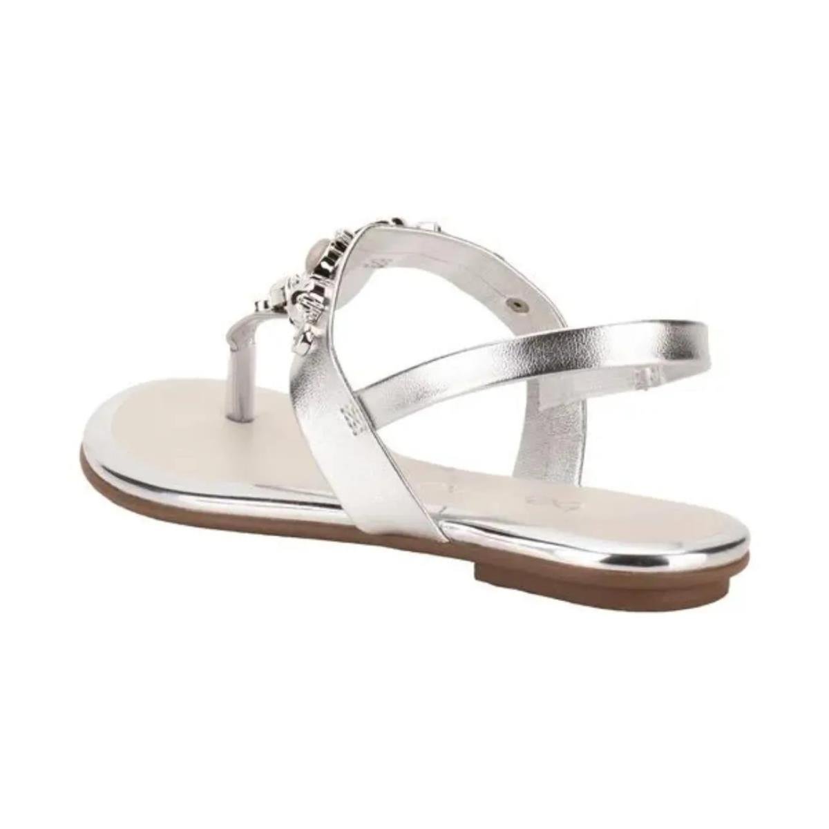 Sandália Rasteirinha Casual Feminina Beira Rio 8367631 Prata Prata 5