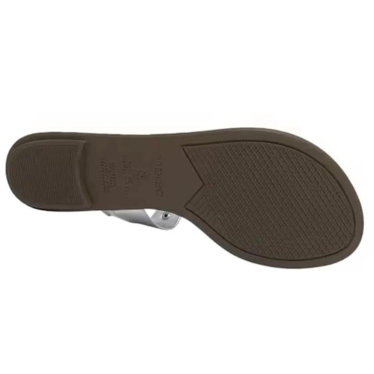 Sandália Rasteirinha Casual Feminina Beira Rio 8367631 Prata Prata 6