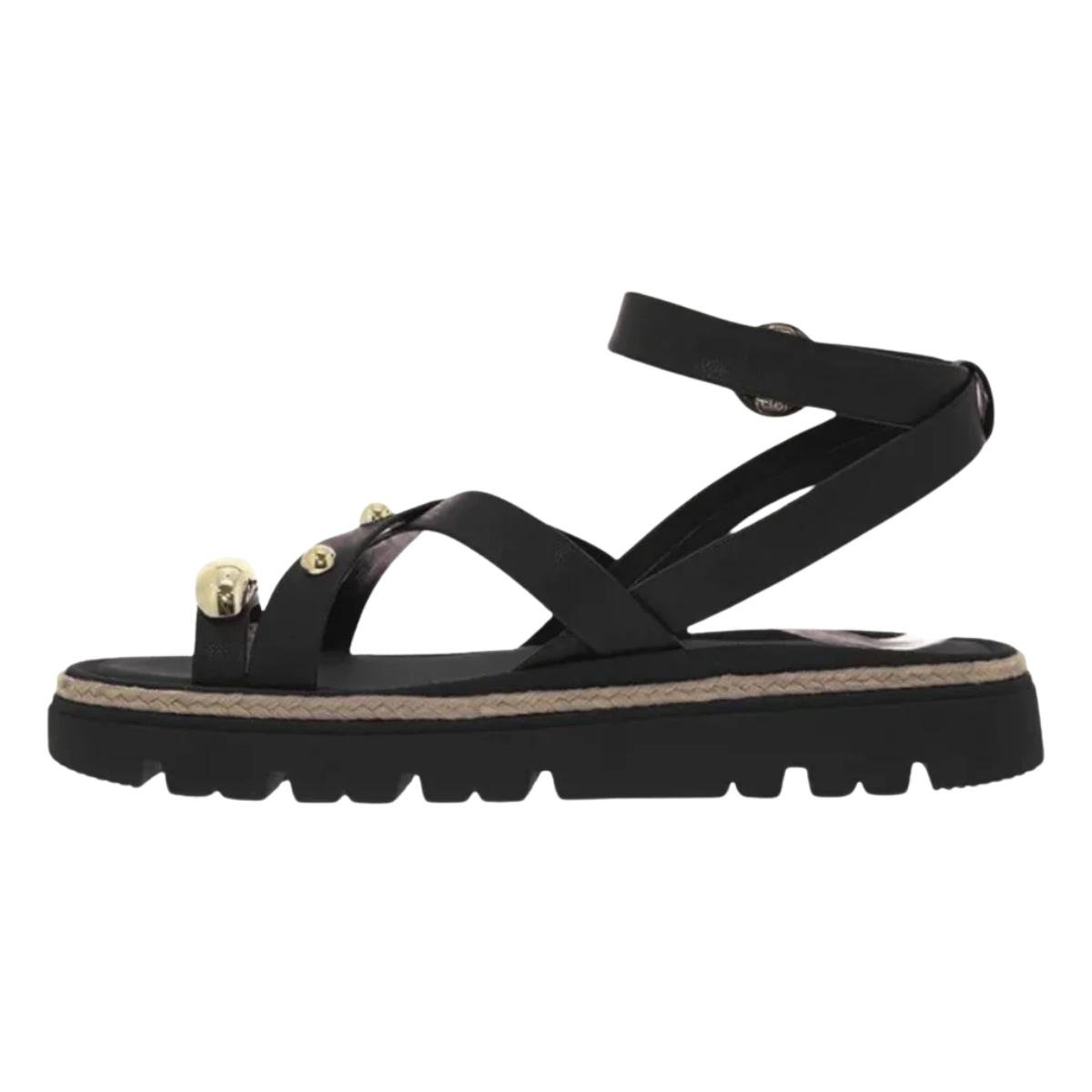 Sandália Papete Flatform Casual Feminina Moleca 5504213 Preto Preto 3