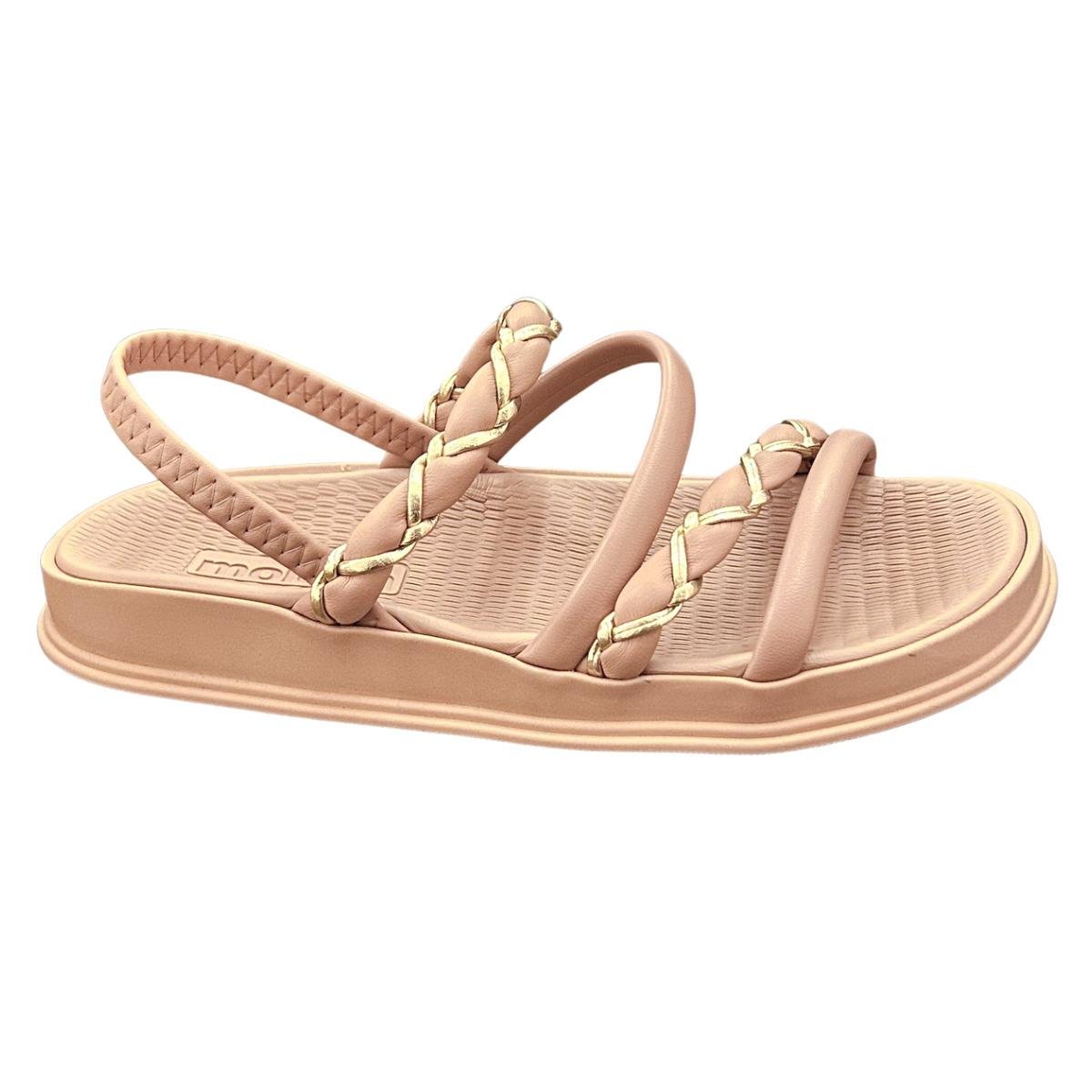 Sandália Papate Flatform Casual Feminino Moleca 5556110 Nude