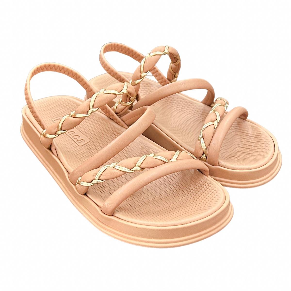 Sandália Papate Flatform Casual Feminino Moleca 5556110 Nude Nude 5