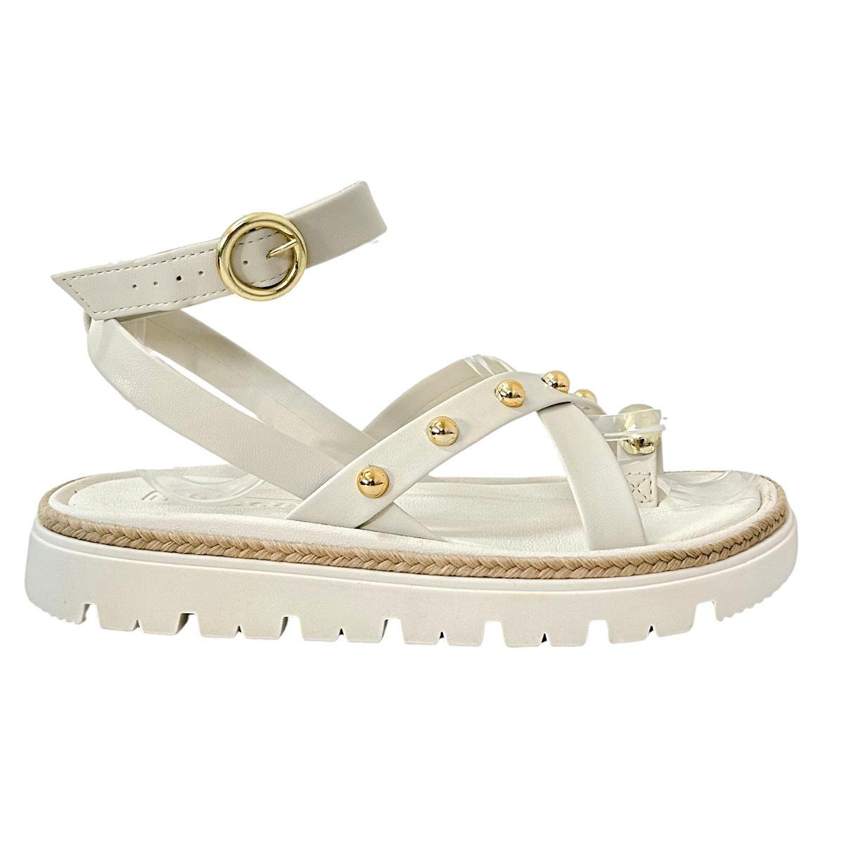 Sandália Papete Flatform Casual Feminina Moleca 5504213 Branco Branco 2