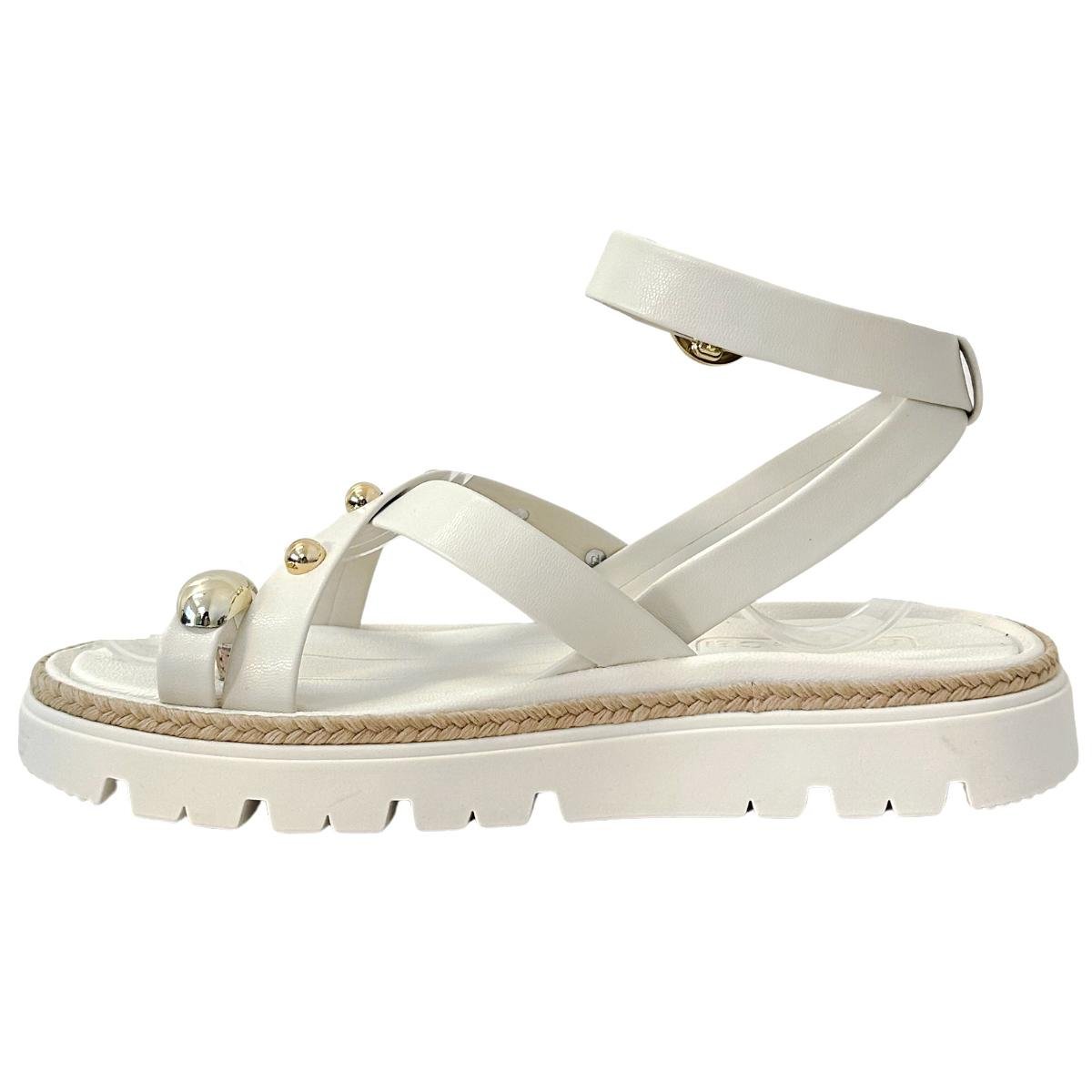 Sandália Papete Flatform Casual Feminina Moleca 5504213 Branco Branco 3