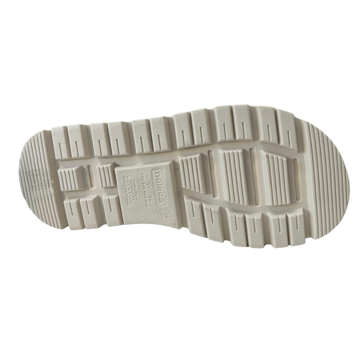 Sandália Papete Flatform Casual Feminina Moleca 5504213 Branco Branco 5