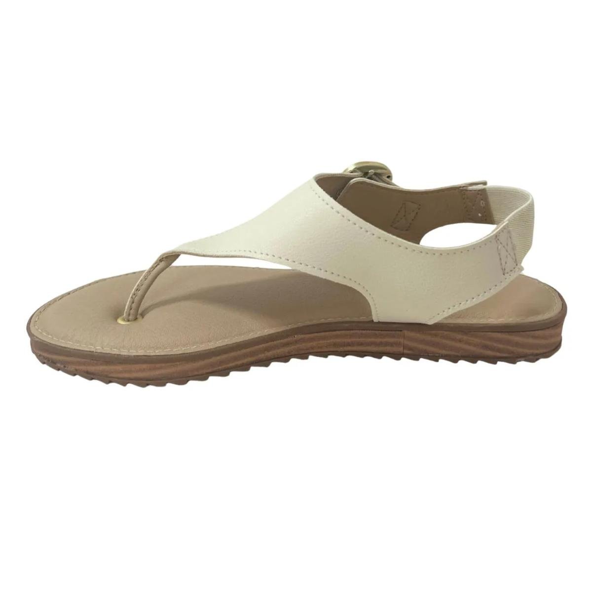 Sandália Rasteirinha Casual Feminino Modare 7141141 Branco Branco 3