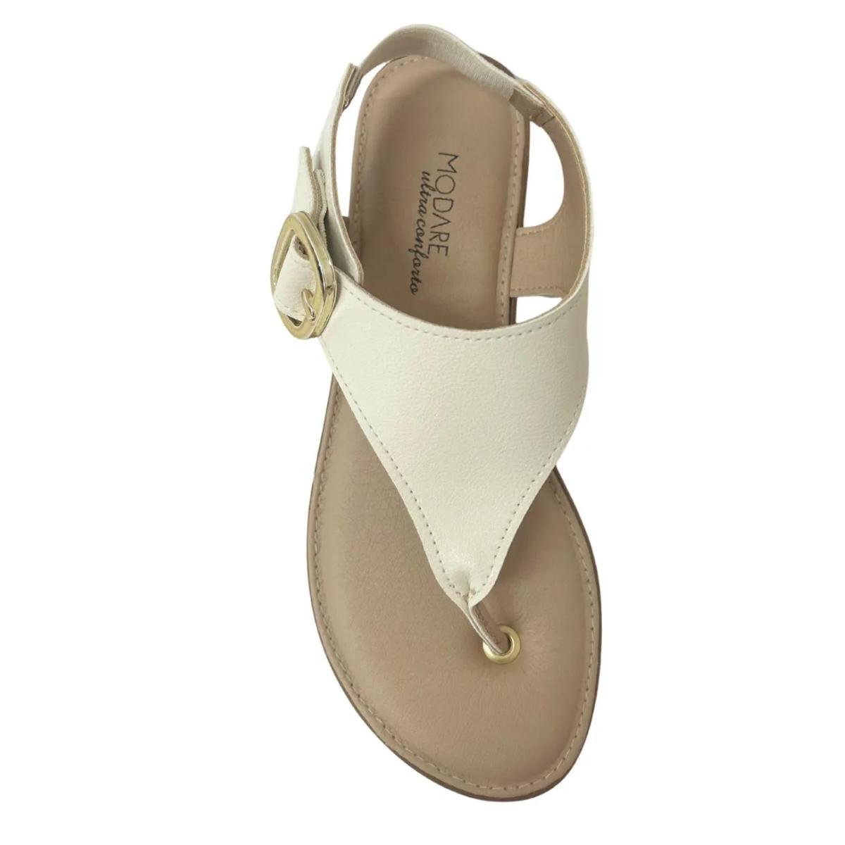 Sandália Rasteirinha Casual Feminino Modare 7141141 Branco Branco 4