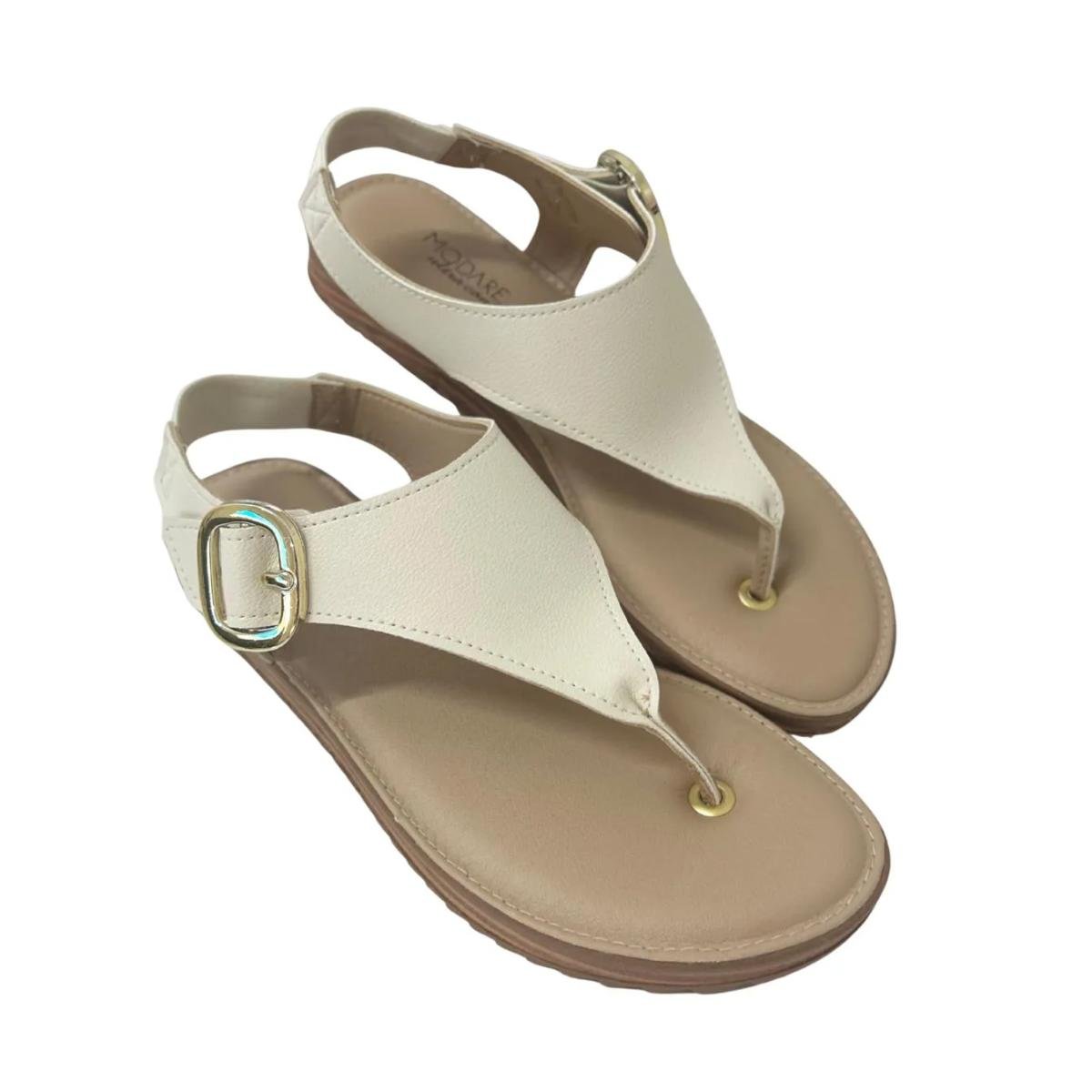 Sandália Rasteirinha Casual Feminino Modare 7141141 Branco Branco 5