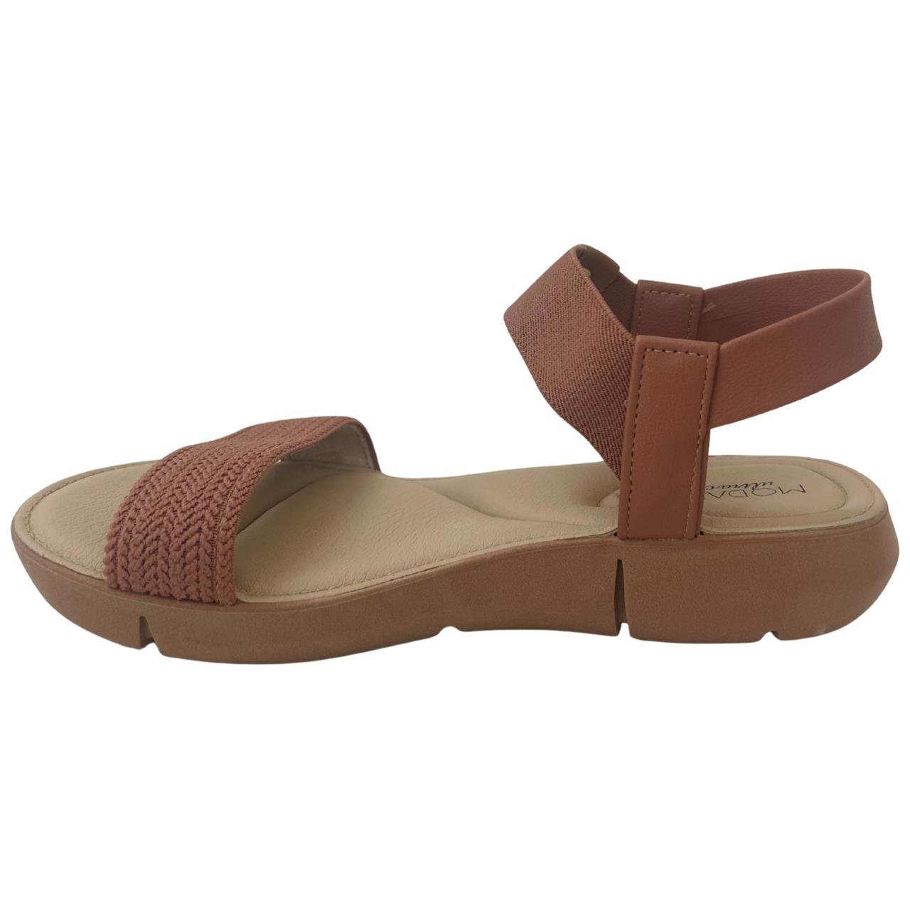Sandália Flat Casual Feminino Modare 7199102 Marrom Marrom 3