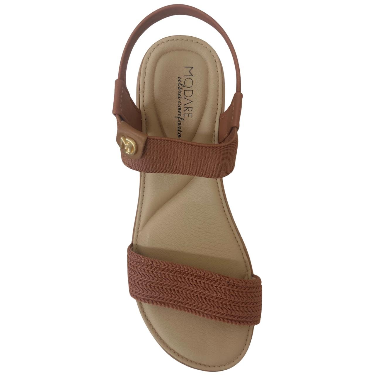 Sandália Flat Casual Feminino Modare 7199102 Marrom Marrom 4
