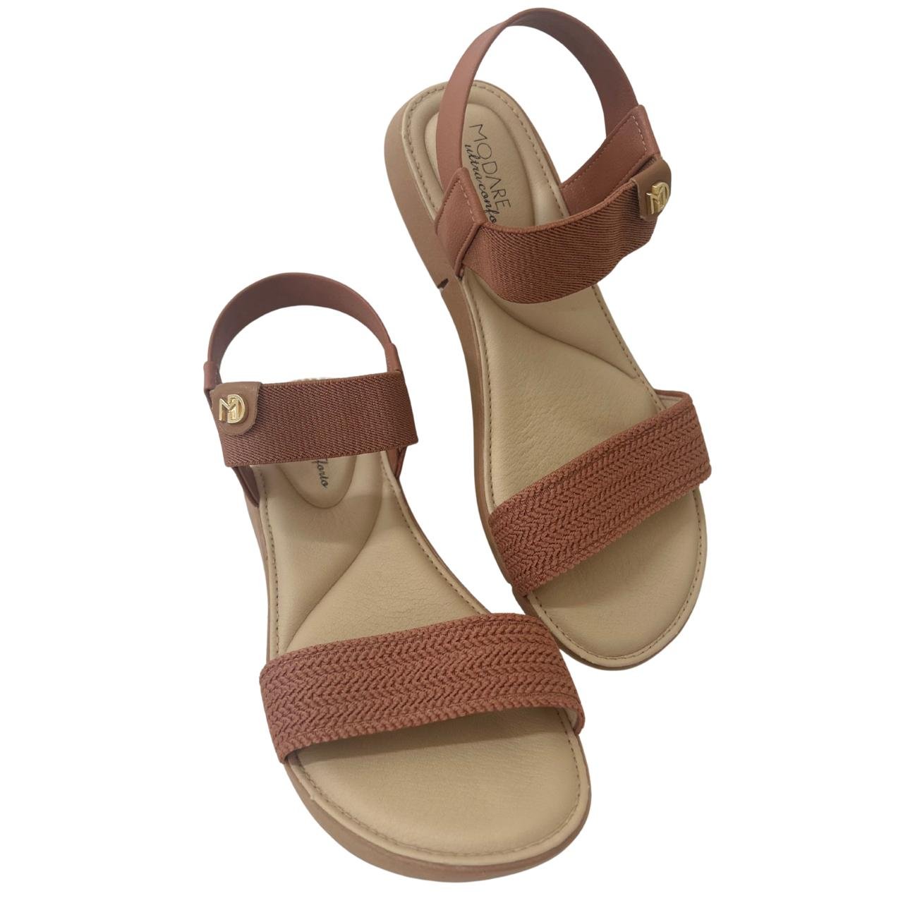 Sandália Flat Casual Feminino Modare 7199102 Marrom Marrom 5