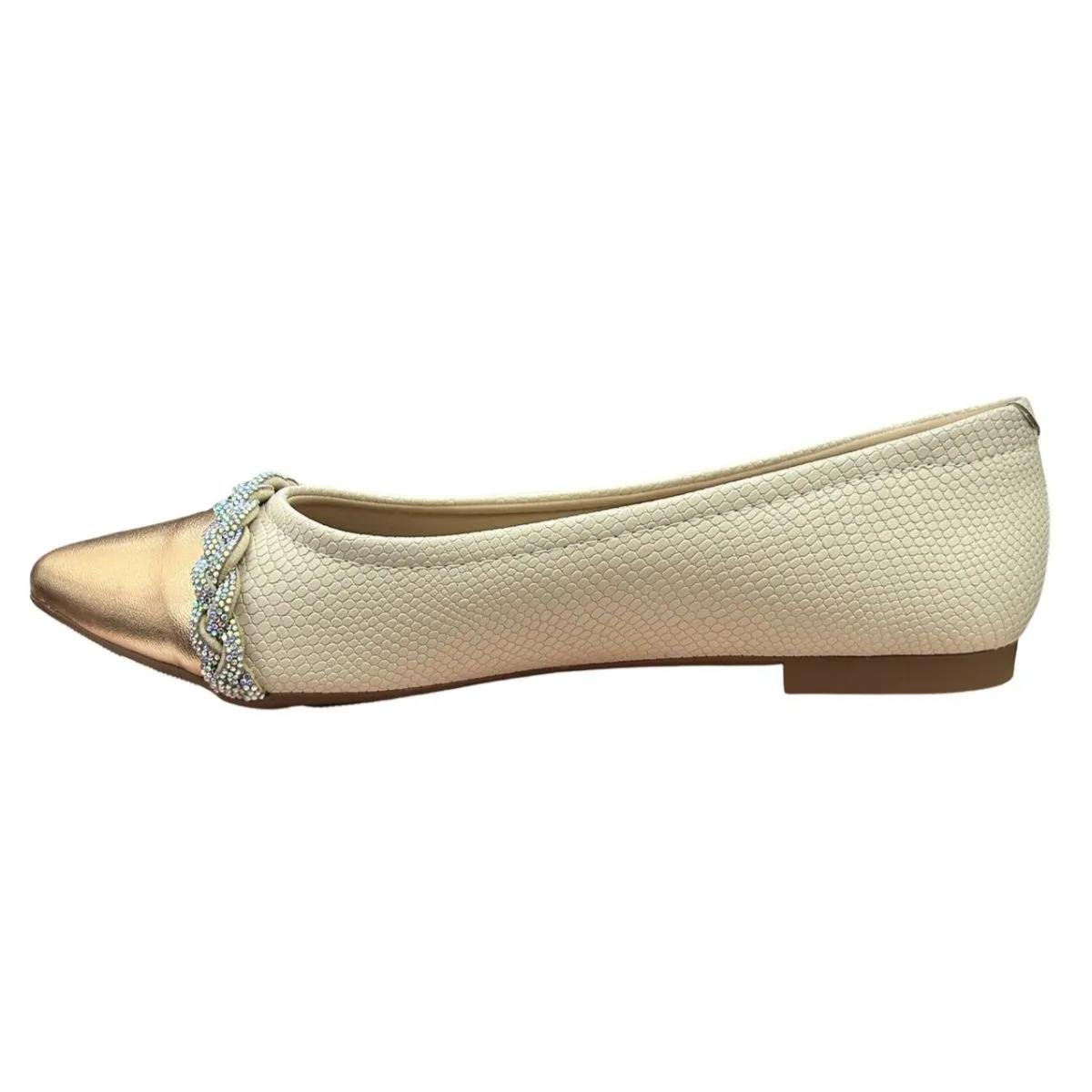 Sapatilha Bico Fino Casual Feminino Modare 7334246 Creme Creme 3