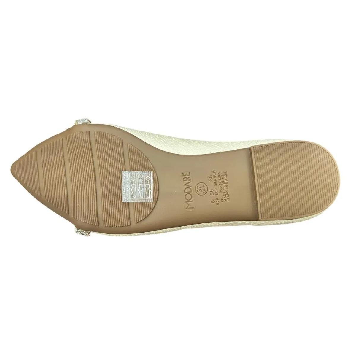 Sapatilha Bico Fino Casual Feminino Modare 7334246 Creme Creme 5