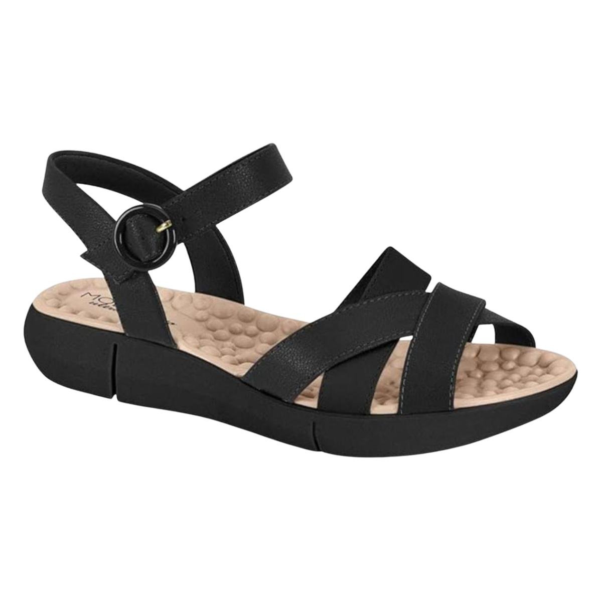 Sandália Flat Casual Feminino Modare 7142124 Preto