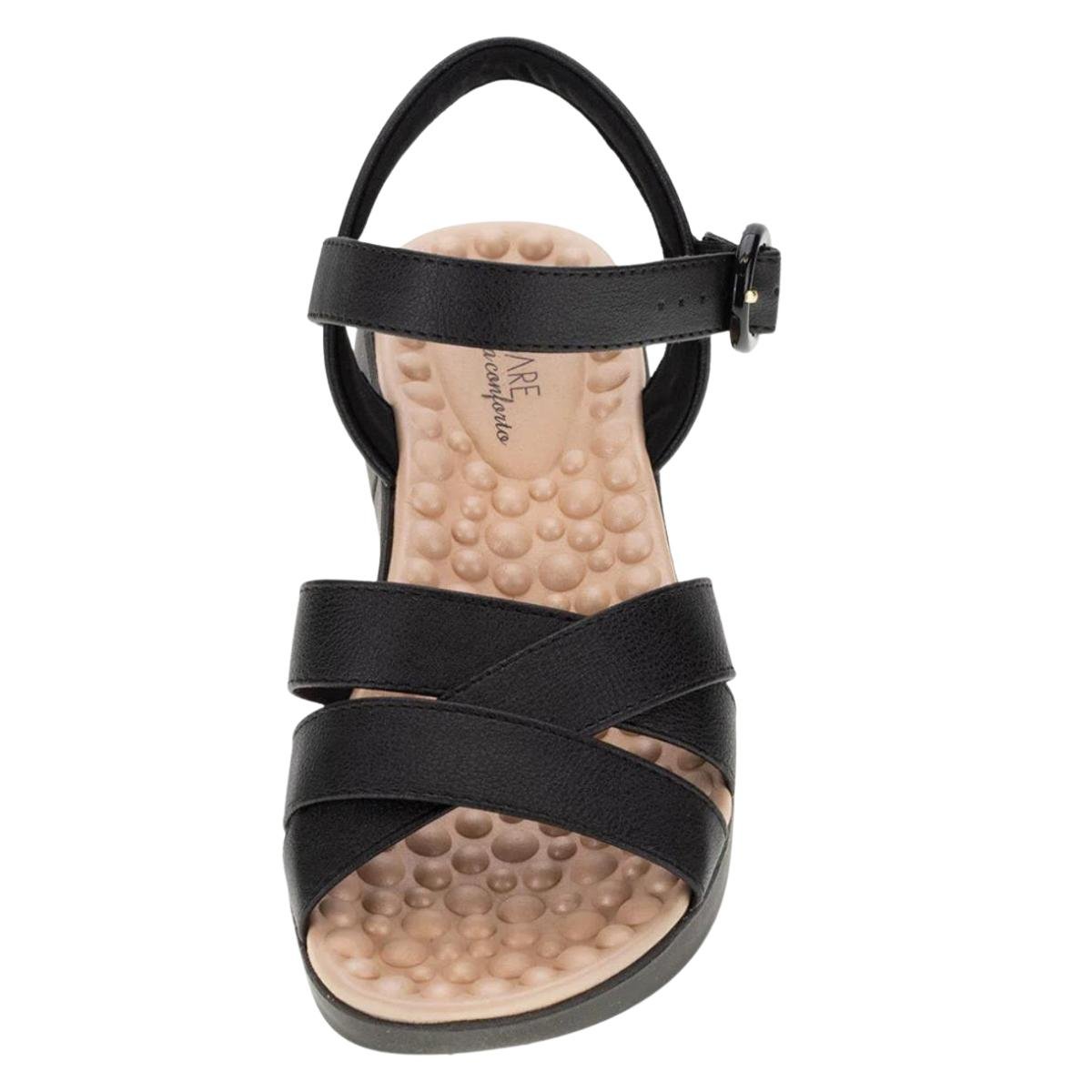 Sandália Flat Casual Feminino Modare 7142124 Preto Preto 3