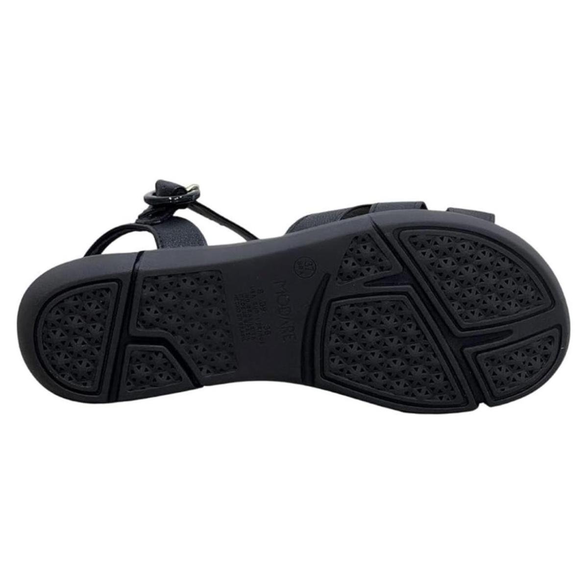 Sandália Flat Casual Feminino Modare 7142124 Preto Preto 6