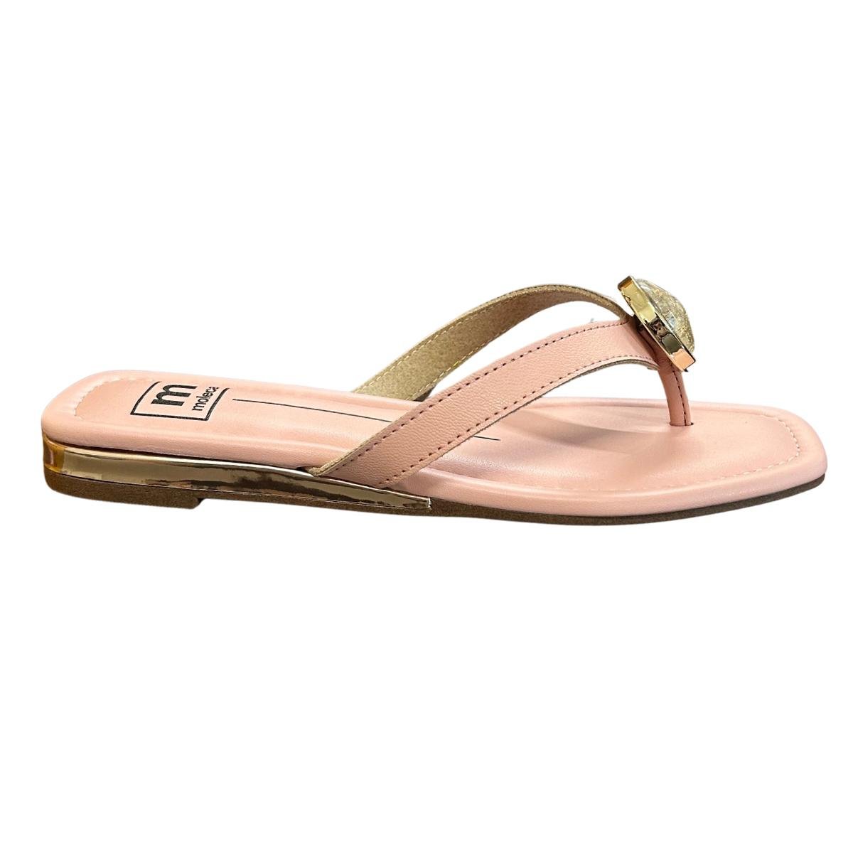 Chinelo Rasteira Slide Casual Feminino Moleca 5559102 Rosa Rosa 2