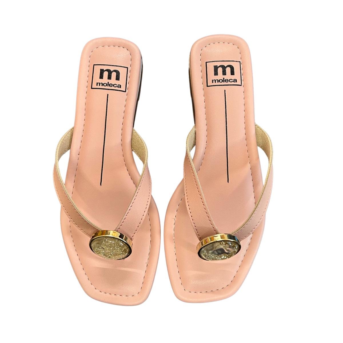 Chinelo Rasteira Slide Casual Feminino Moleca 5559102 Rosa Rosa 4