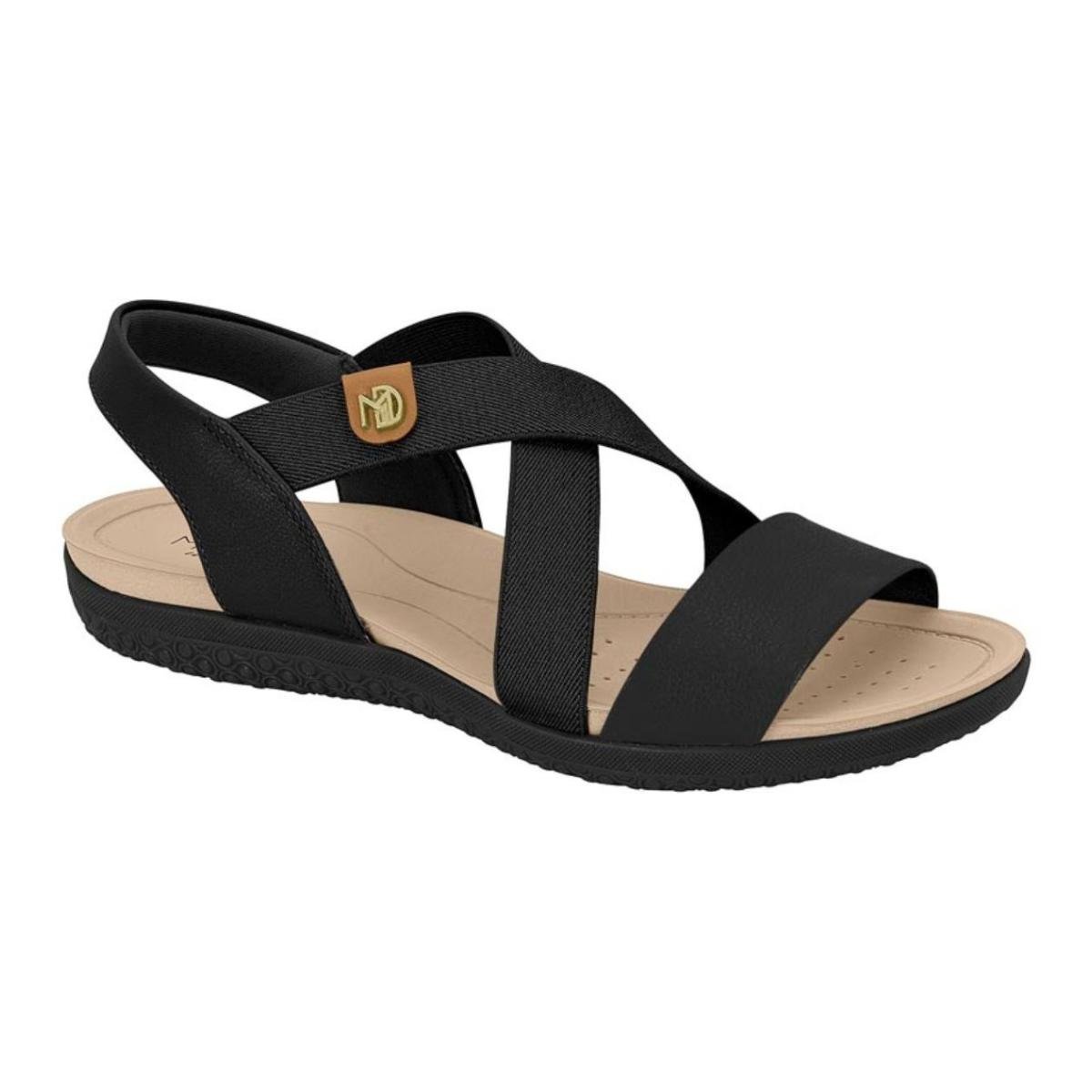 Sandália Flat Casual Feminino Modare 7125249 Preto