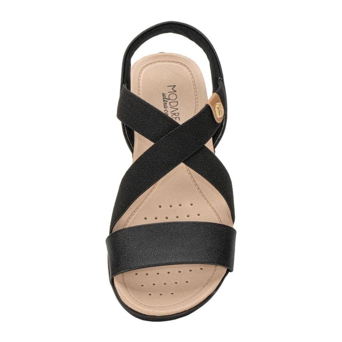 Sandália Flat Casual Feminino Modare 7125249 Preto Preto 4