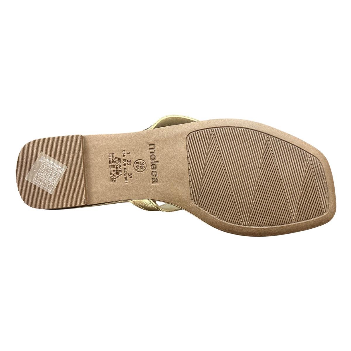 Chinelo Rasteira Slide Casual Feminino Moleca 5559102 Dourado Dourado 6