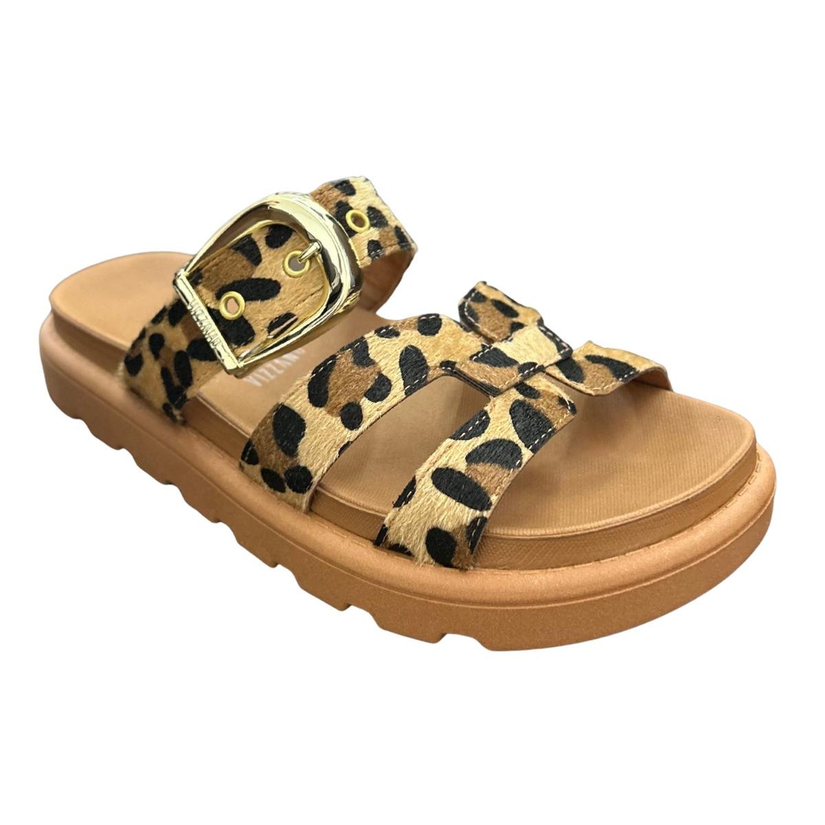 Sandália Papete Flatform Casual Feminino Vizzano 6510110 Bege