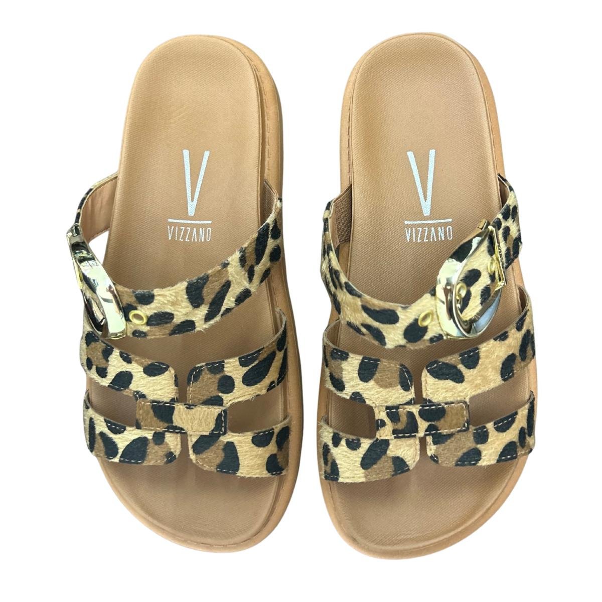 Sandália Papete Flatform Casual Feminino Vizzano 6510110 Bege Onça 4