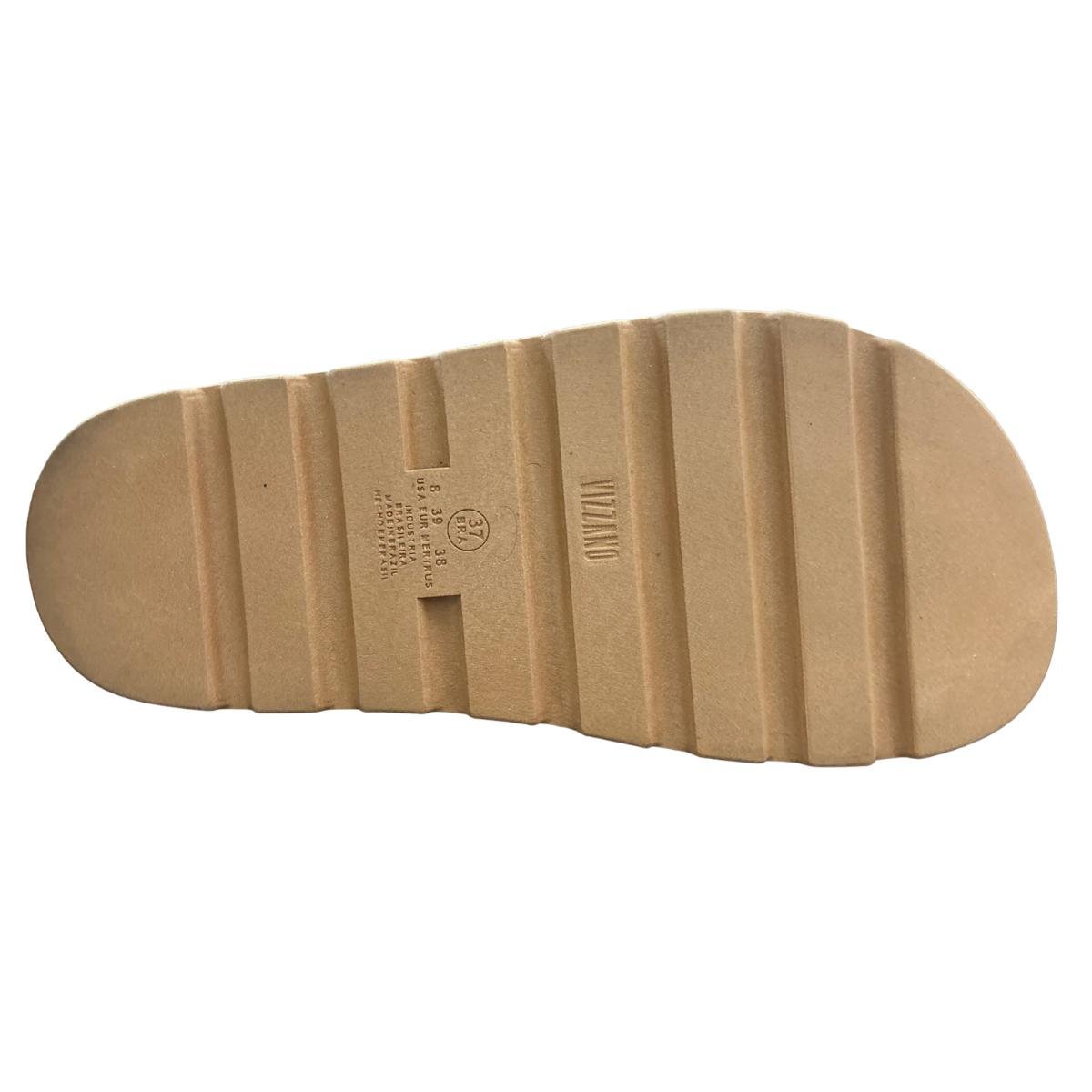 Sandália Papete Flatform Casual Feminino Vizzano 6510110 Bege Onça 6