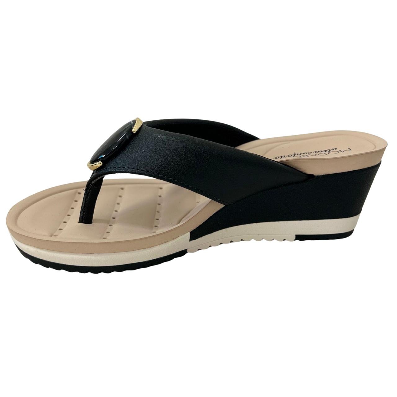 Tamanco Anabela Casual Feminino Modare 7123162 Preto Preto 3