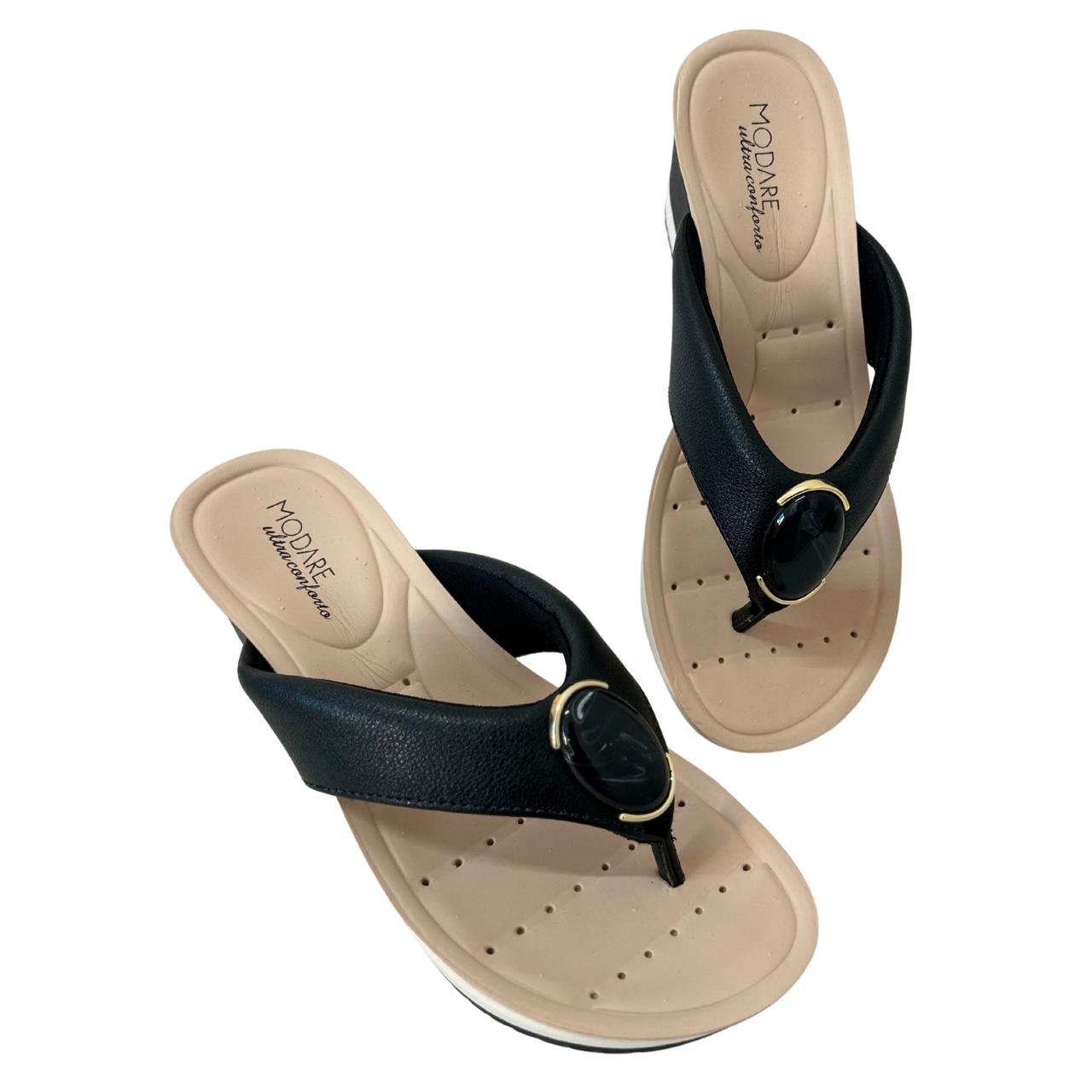 Tamanco Anabela Casual Feminino Modare 7123162 Preto Preto 6