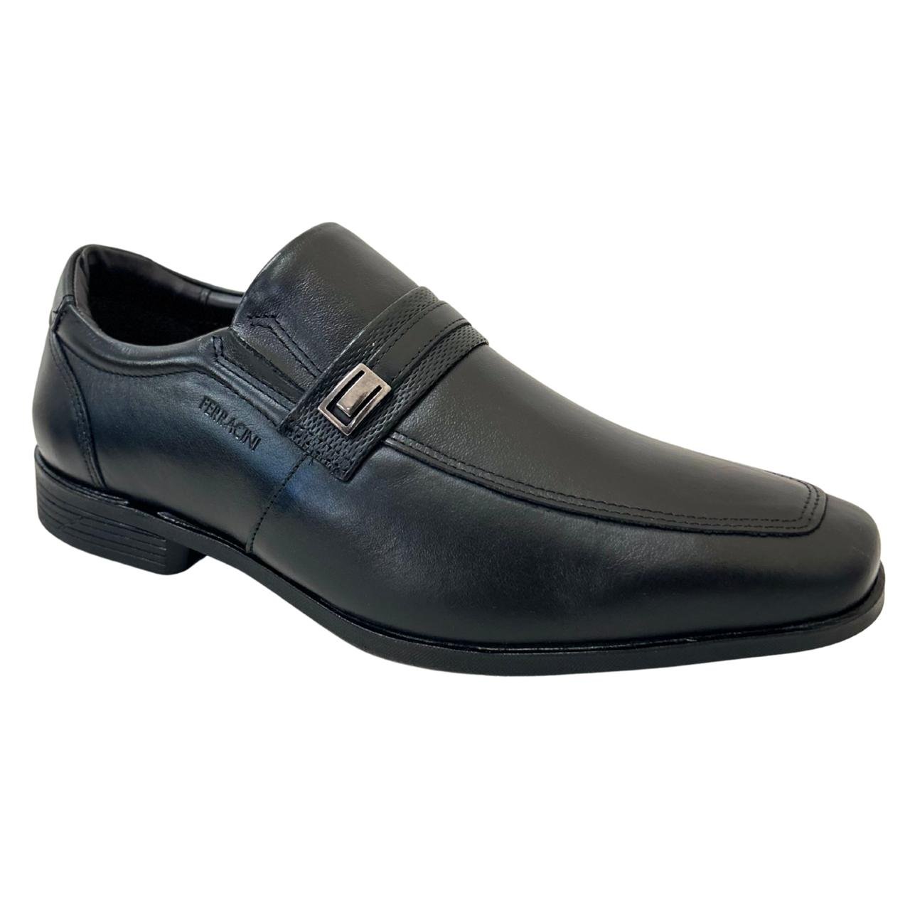 Sapato Social Masculino Ferracini London 4462-281G Preto Preto 1