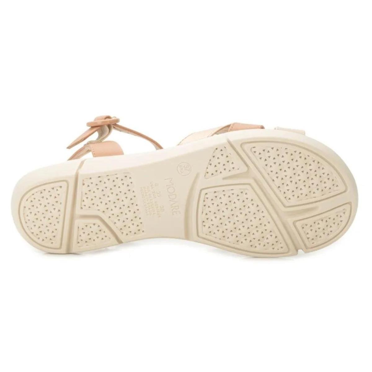 Sandália Flat Casual Feminino Modare 7142124 Nude/Dourado Nude/Dourado 5
